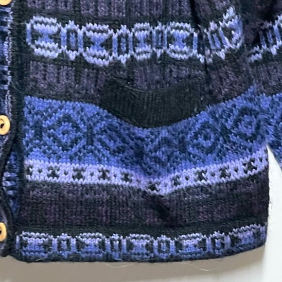 American South Side Alpaca purple Fair Isle Button Cardigan Womens Sz M - Picture 5 of 6